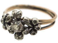 Georgian Triple Band Rose Diamond Opening Ring