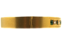 Victorian 18ct Gold Emerald & Diamond Bangle