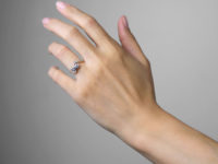Edwardian 18ct Gold, Platinum & Diamond Crossover Ring