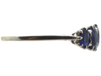 Art Deco Platinum, Five Stone Sapphire Ring