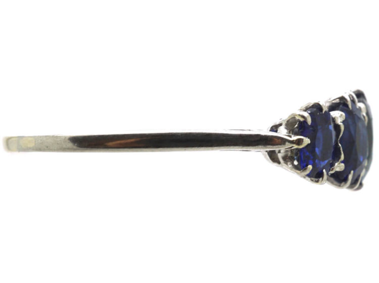 Art Deco Platinum, Five Stone Sapphire Ring