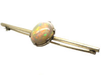 Art Deco 15ct Gold & Opal Bar Brooch