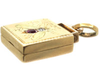 Edwardian 15ct Two Coloured Gold Locket with Bee