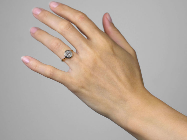 Art Deco 18ct Gold & Platinum Cluster Ring
