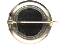 Victorian Round Silver Brooch with Locket Back