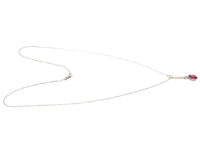 Art Deco Pink Tourmaline & Diamond Pendant on Chain