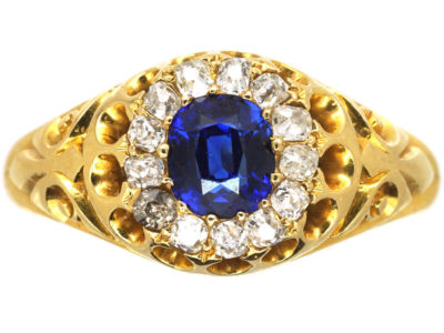Victorian 18ct Gold, Sapphire & Diamond Cluster Ring Victorian 18ct Gold, Sapphire & Diamond Cluster Ring
