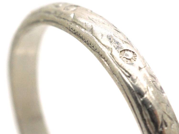 Art Deco Platinum Wedding Band