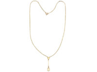 Art Deco 9ct Gold & Opal Pendant on Chain