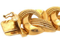French 18ct Gold Interwoven Design Bracelet in Original Case