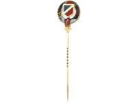 Scottish 15ct Gold, Bloodstone, Agate & Jasper Garter Tie Pin