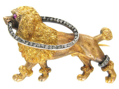 Antique jewellery dogs