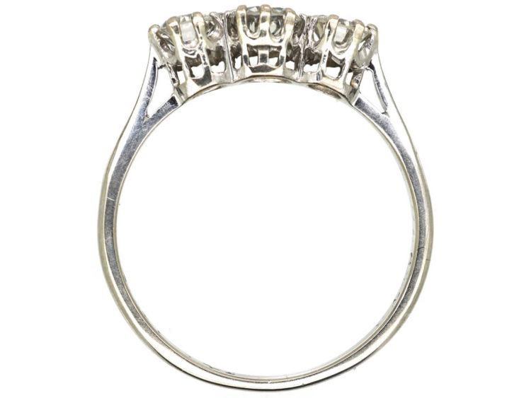 Art Deco Platinum, Three Stone Diamond Ring
