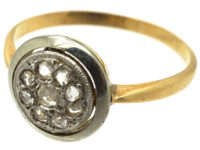 Art Deco 18ct Gold & Platinum Cluster Ring