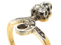 Art Nouveau 18ct Gold & Platinum Three Stone Diamond Ring