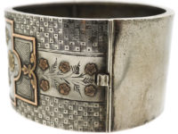 Victorian Silver & Two Colour Gold Overlay Bangle