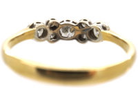 18ct Gold & Diamond Three Stone Ring with Small Diamonds In Between