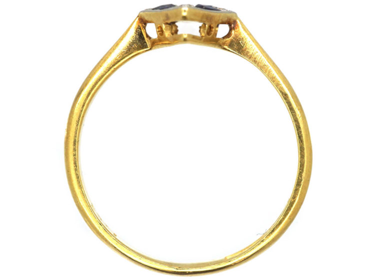 Art Deco Sapphire & Diamond, Diamond Shaped Ring