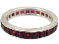 Retro 18ct White Gold & Ruby Eternity Ring