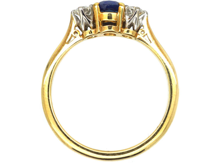 18ct Gold, Sapphire & Diamond Three Stone Ring