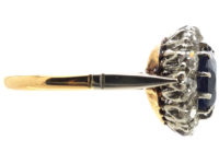 18ct Gold & Platinum, Sapphire & Diamond Cluster Ring