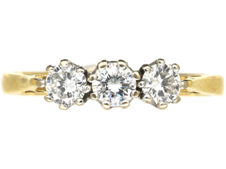 18ct Gold Three Stone Diamond Ring