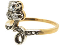 Art Nouveau 18ct Gold & Platinum Three Stone Diamond Ring
