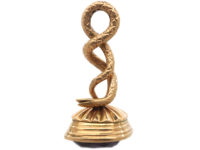 Georgian 15ct Gold Cased Snake Seal with Plain Amethyst Base