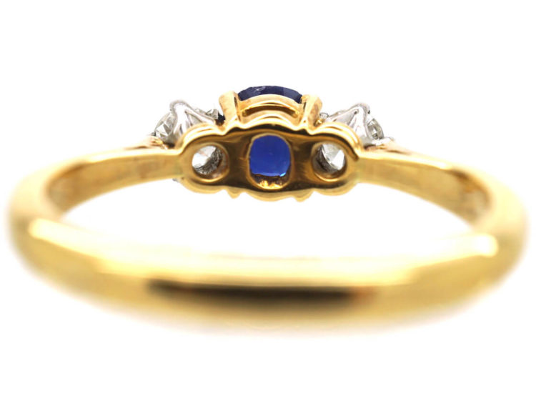 18ct Gold, Sapphire & Diamond Three Stone Ring