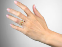 Regency 18ct Gold, Coral & Turquoise Cluster Ring