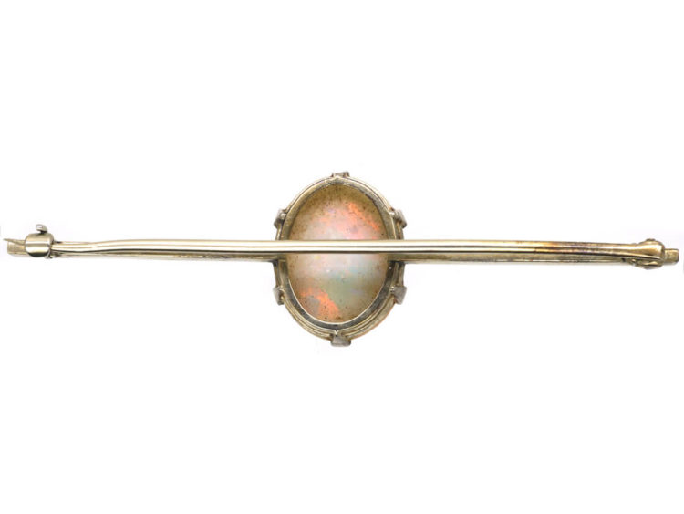 Art Deco 15ct Gold & Opal Bar Brooch