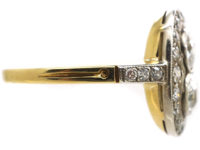 Art Deco 18ct Gold & Platinum Oval Diamond Ring