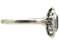 Edwardian Platinum, Sapphire & Diamond Oval Cluster Ring