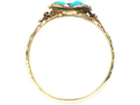 Regency 15ct Gold Forget Me Not Ring set with Turquoise & Ruby