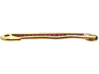 Art Deco Ruby Line Brooch by La Cloche Freres