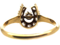 Victorian 18ct Gold & Diamond Horseshoe Ring