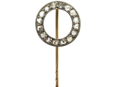 Art Deco Platinum & Rose Diamond Winning Post Tie Pin