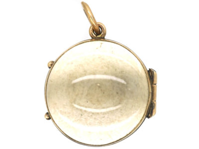 Victorian 9ct Gold & Rock Crystal Round Locket