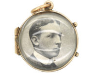 Victorian 9ct Gold & Rock Crystal Round Locket