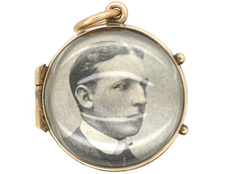 Victorian 9ct Gold & Rock Crystal Round Locket