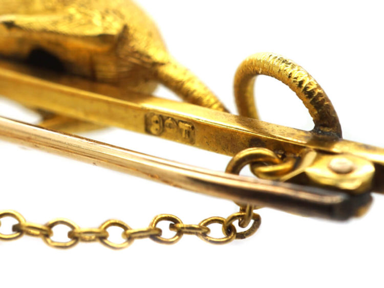 Edwardian 15ct Gold, Mouse & Pearl Brooch