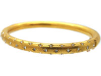 Edwardian 18ct Gold & Rose Diamond Bangle