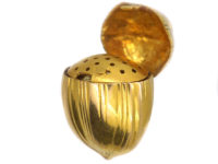 French 18ct Gold Vinaigrette Hazelnut Pendant