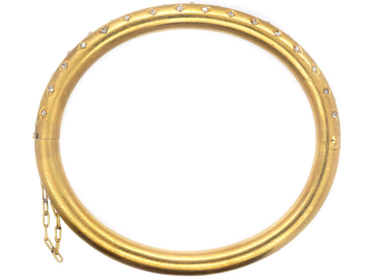 Edwardian 18ct Gold & Rose Diamond Bangle