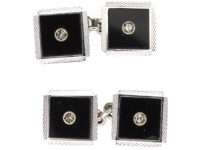 9ct White Gold & Diamond Dress Set in Original Case