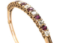 Victorian 15ct Gold, Ruby & Diamond Bangle