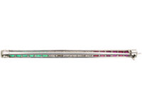 Art Deco 18ct White Gold, Emerald, Diamond & Ruby Bar Brooch