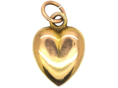 Edwardian 9ct Gold Heart Shaped Pendant