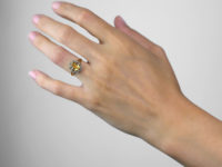 Edwardian 18ct Gold, Topaz & Diamond Cluster Ring