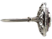 Art Deco Platinum, Ruby & Diamond Oval Target Ring